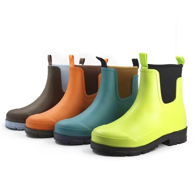 2024 Fashion Waterproof Ankle Wellies Neoprene Molded Gumboots Chelsea Rain Boots Rubber Shoes For Women